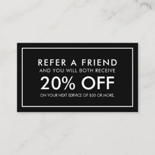 Minimalist Modern Black Referral Card
