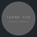Minimalist Modern Black Simple Wedding Thank You Classic Round Sticker<br><div class="desc">Minimalist Modern Black Simple Wedding Thank You Classic Round Sticker</div>
