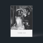 Minimalist Modern Black Typography Photo Wedding Thank You Card<br><div class="desc">Minimalist Modern Black and White Typography Photo Wedding Thank You Card</div>