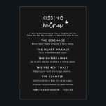 Minimalist Modern Black Wedding Kiss Menu<br><div class="desc">Minimalist Modern Black Wedding Kiss Menu</div>