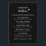 Minimalist Modern Black Wedding Kiss Menu<br><div class="desc">Minimalist Modern Black Wedding Kiss Menu</div>