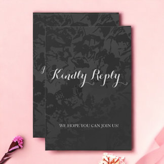 Minimalist Modern Black Wedding Response Card