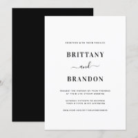 Minimalist Modern Black White Live Stream Wedding