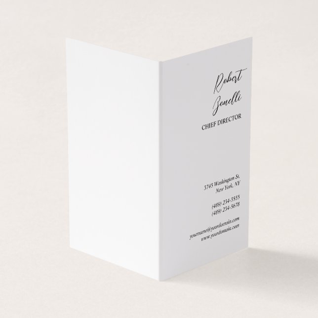 Minimalist Modern Black White Personalized Business Card (Outside)