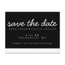 Minimalist Modern Black & White Save the Date