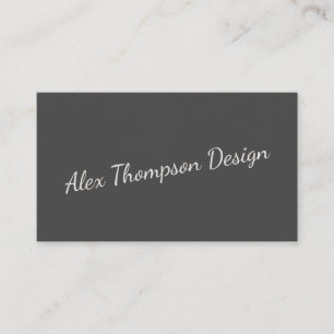 Minimalist Modern Black White Script Typography Business Card