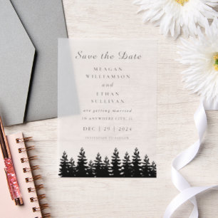 Minimalist Modern Black White Summer WeddingQRCode Vellum Invitations
