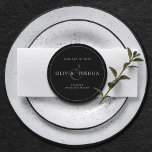 Minimalist Modern Black White Wedding Round Paper Coaster<br><div class="desc">These elegant minimalist wedding coasters  feature a simple modern design on a round coaster. Add your special date,  first names and the wedding venue name.</div>