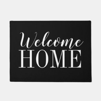 Minimalist modern black & white welcome doormat
