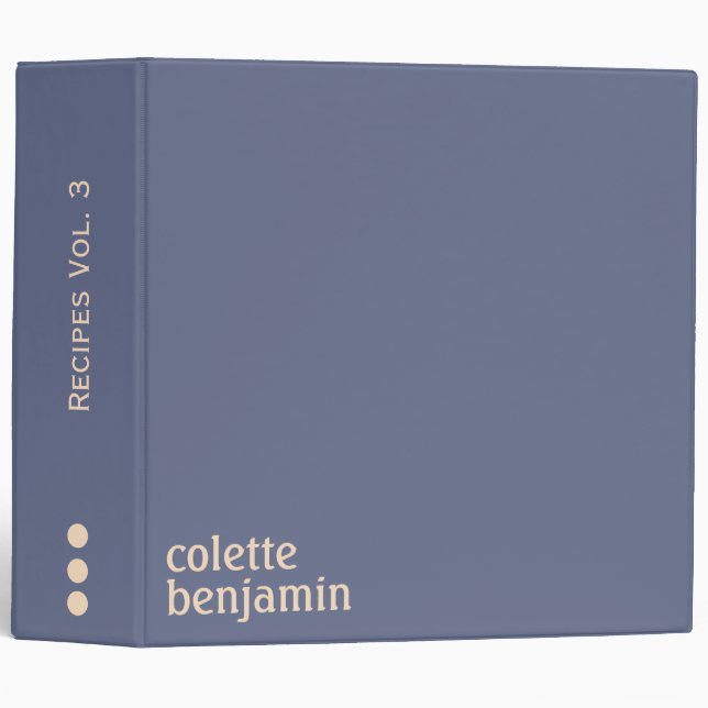 Minimalist Modern Blue-Grey & Pale Peach Binder (Front/Spine)