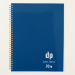 Minimalist Modern Blue Monogrammed Planner<br><div class="desc">Simple and modern, personalized planner with your monogram - undated and ready to start using at any time of the year (ie new year, fiscal year, academic year, new venture or project etc). The design is blue with silver grey typography and the template is ready for you to add your...</div>