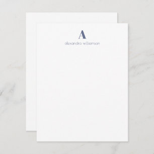Minimalist Modern Blue Personalized Stationery Card
