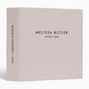 Minimalist Modern Blush Beige 3 Ring Binder