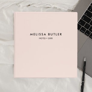 Minimalist Modern Blush Pink Binder