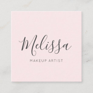 Minimalist Modern Blush Pink Square Business Card