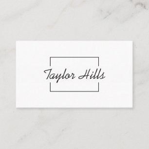 Minimalist Modern Box Line Frame Monochrome Business Card