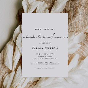 Minimalist modern Bridal shower Invitatation Postcard