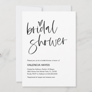 Minimalist Modern Bridal Shower Invitation  