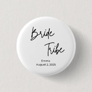 minimalist modern bride tribe bachelorette  1 inch round button