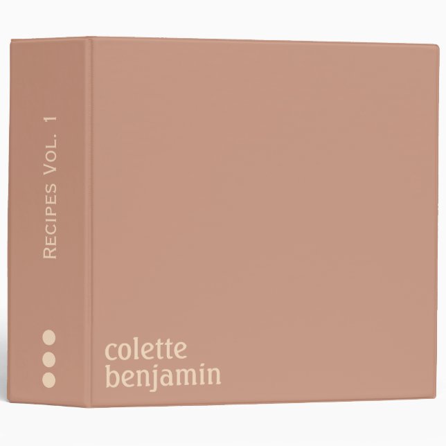 Minimalist Modern Brownish Orange & Pale Peach Binder (Front/Spine)