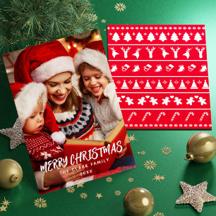 Minimalist Modern Brush Script Family Photo Holiday Card