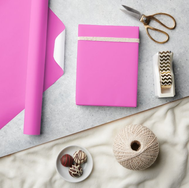 Minimalist Modern Bubblegum Pink  Wrapping Paper (Crafts)