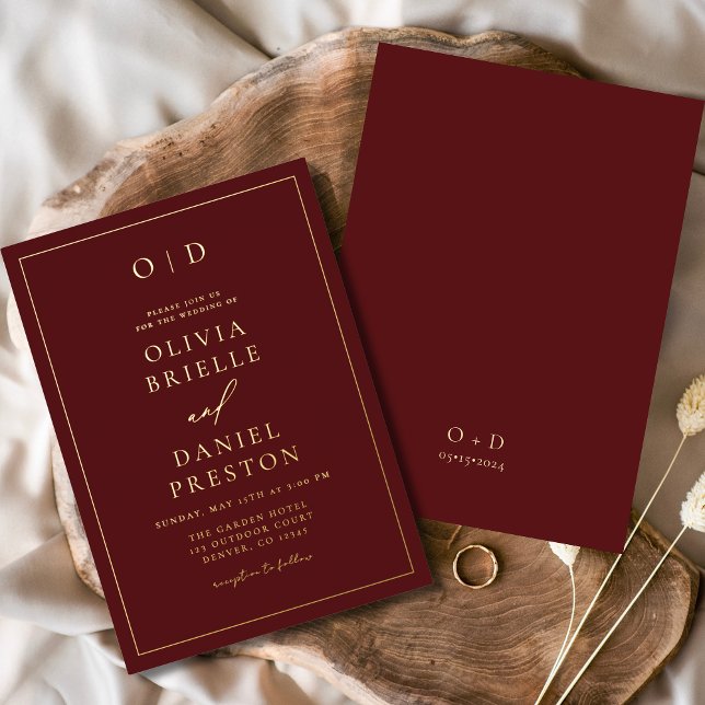 Minimalist Modern Burgundy Gold Wedding (Creator Uploaded)