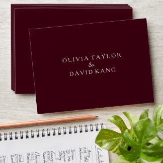 Minimalist Modern Burgundy Wedding Envelope