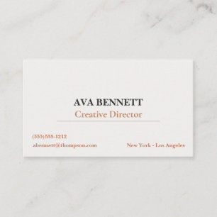 Minimalist Modern Business Card Copper & Stone