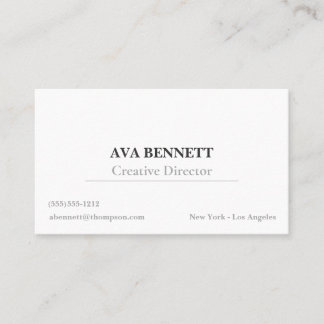 Minimalist Modern Business Card Grey White