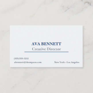 Minimalist Modern Business Card Navy/Grey