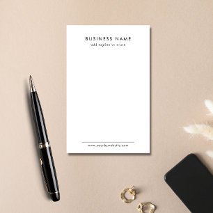 Minimalist Modern Business Name Black and White Post-it Notes