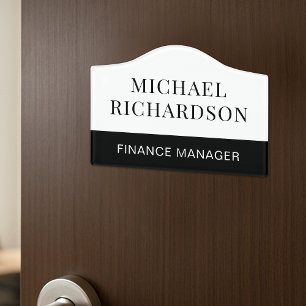 Minimalist Modern Business Office Name & Job Title Door Sign