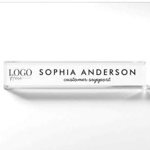 Minimalist Modern Business Your Logo Here Employee Nameplate