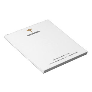 Minimalist Modern Caduceus Medical Doctor Nurse Notepad