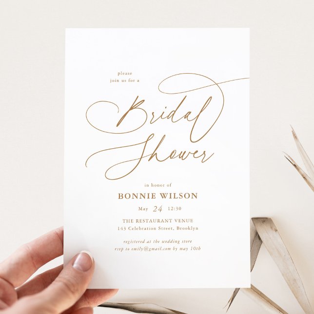 Minimalist Modern Calligraphy Bridal Shower Invitation (Creator Uploaded)