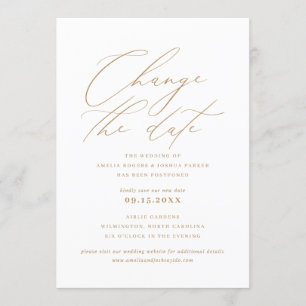 Minimalist Modern Calligraphy   Change The Date Invitation
