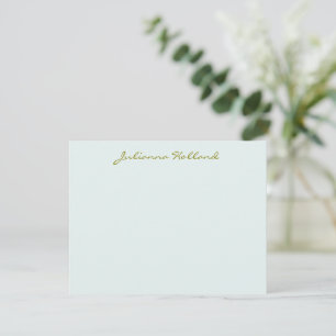 Minimalist Modern Calligraphy Cool Blue Chic Name Card