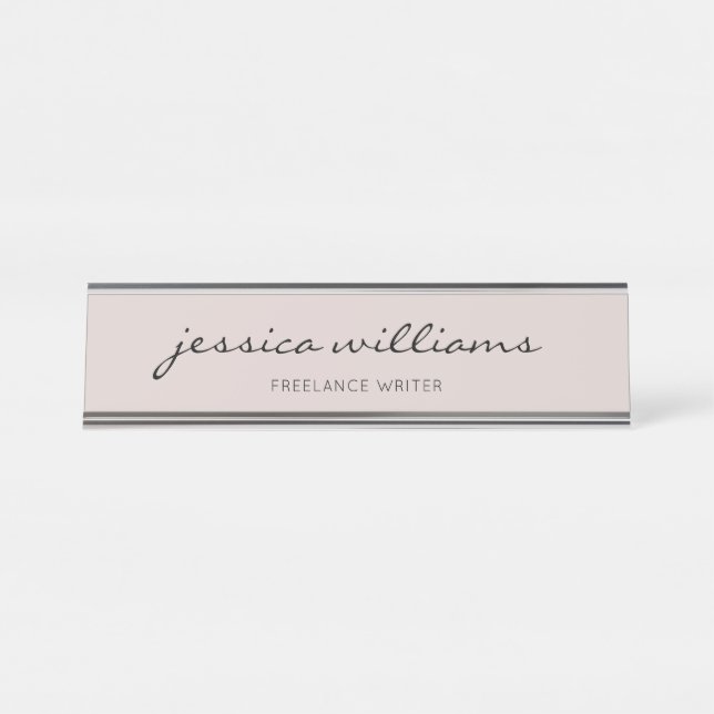 Minimalist Modern Calligraphy Desk Name Plate (Front)