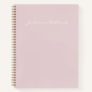 Minimalist Modern Calligraphy Lilac Blush Name Notebook