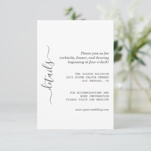 Minimalist Modern Calligraphy Wedding Details Enclosure Card