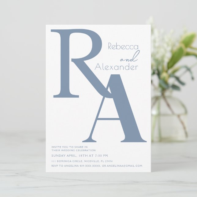 Minimalist Modern Calligraphy Wedding Invitation (Standing Front)
