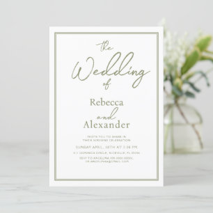 Minimalist Modern Calligraphy Wedding Invitation