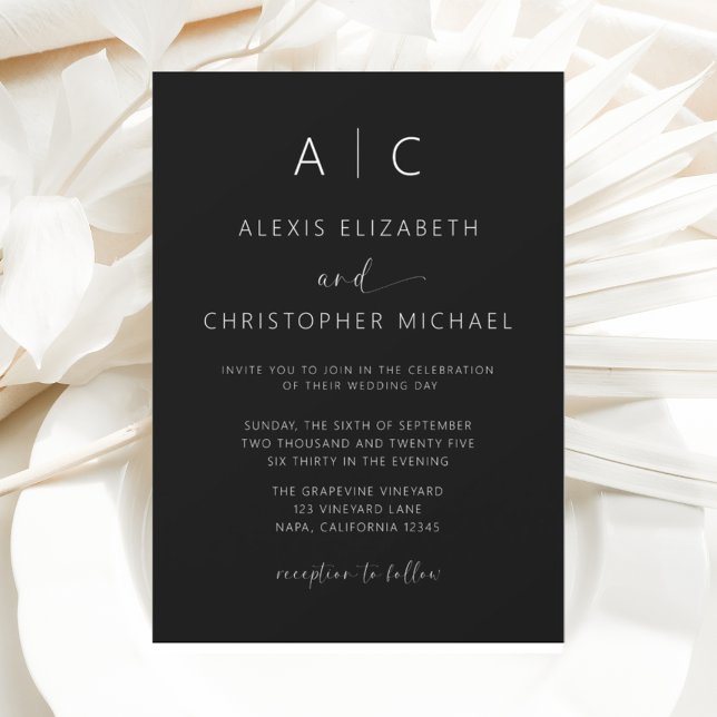Minimalist Modern Calligraphy Wedding Invitation (Creator Uploaded)