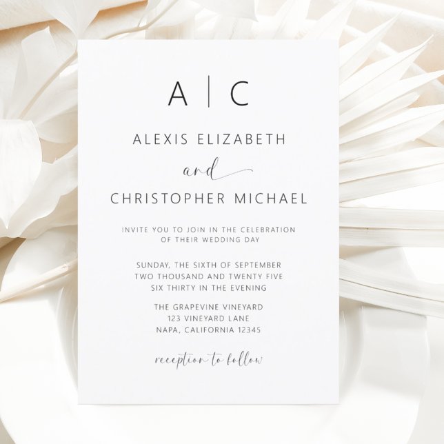 Minimalist Modern Calligraphy Wedding Invitation (Creator Uploaded)