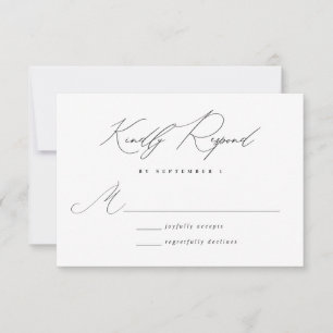 Minimalist Modern Calligraphy Wedding RSVP Card