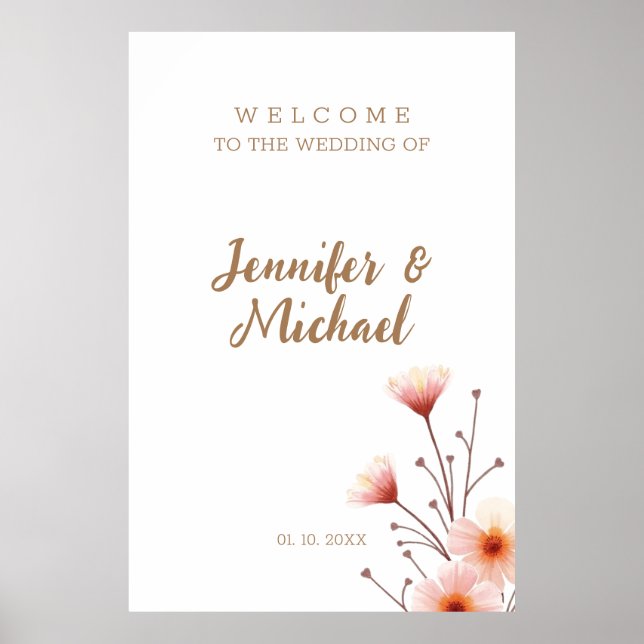 Minimalist Modern Calligraphy Wedding Welcome Poster (Front)