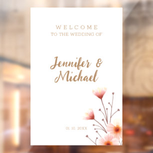 Minimalist Modern Calligraphy Wedding Welcome Window Cling