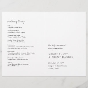 Minimalist Modern Catholic Budget Wedding Program