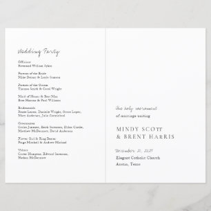Minimalist Modern Catholic Wedding Program